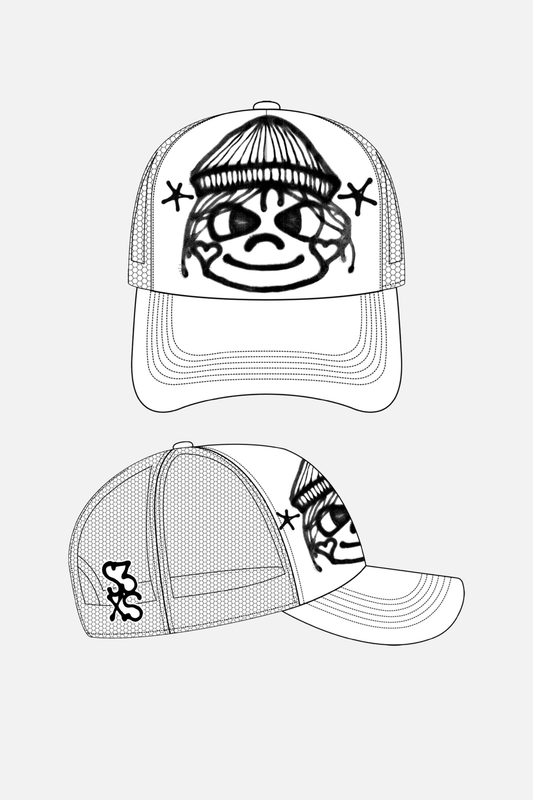 Beanieface - Trucked Hat – White